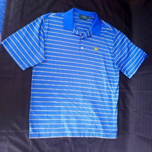 The Masters Amen Corner GOLF Short Sleeve POLO Shirt Adult MENS LARGE Blue